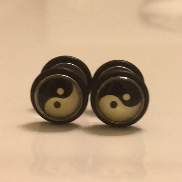Other - Faux Yin And Yang Plug Earrings